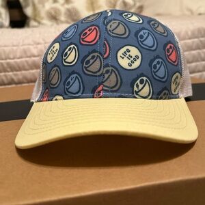 Life Is Good Kids' Blue and Yellow Smiley Hat